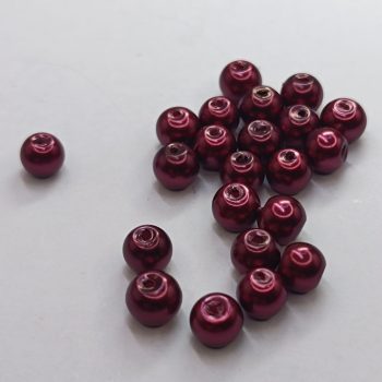 Üveg teklagyöngy - 6 mm - Sötét bordó - 35 db 