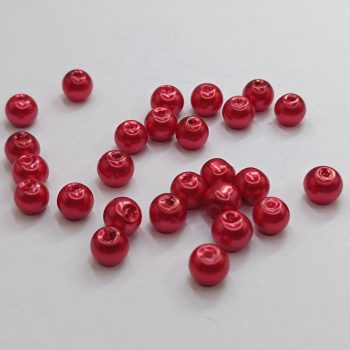 Üveg teklagyöngy - 6 mm - Piros - 35 db 