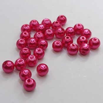 Üveg teklagyöngy - 6 mm - Sötét rózsaszín - 35 db 