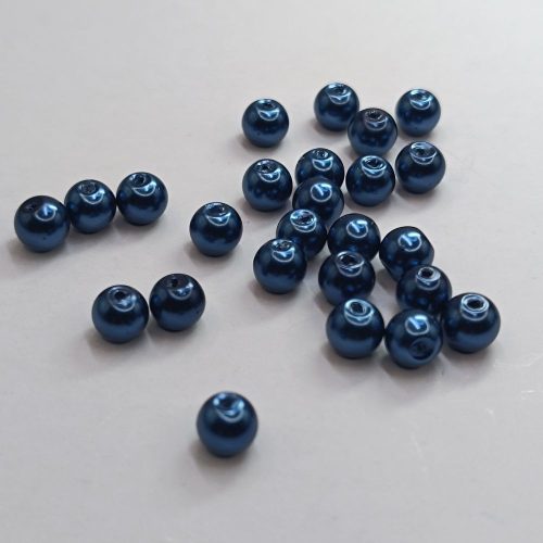 Üveg teklagyöngy - 6 mm - Párizsikék - 35 db 