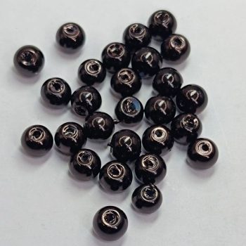 Üveg teklagyöngy - 4 mm - Fekete - 50 db 