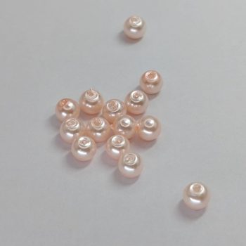 Üveg teklagyöngy - 4 mm - Púderrózsaszín - 50 db 