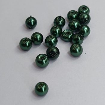 Üveg teklagyöngy - 4 mm - Sötétzöld - 50 db 