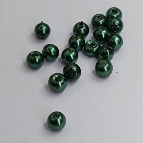 Üveg teklagyöngy - 4 mm - Sötétzöld - 50 db 
