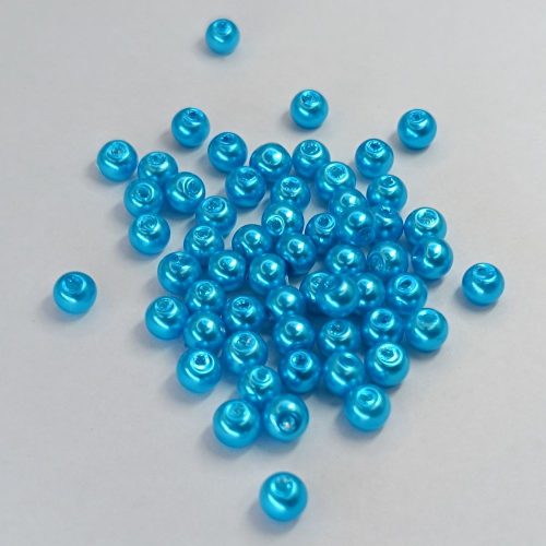 Üveg teklagyöngy - 4 mm - Türkiz - 50 db 