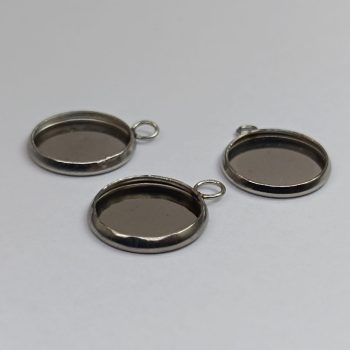 Medálalap - ragasztható - 12 mm - ezüst