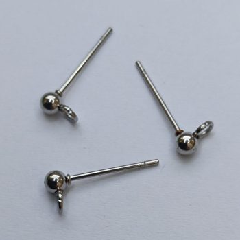 Bedugós fülbevaló alap - golyós - 3 mm - 1 pár