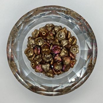 Cseh préselt virág gyöngy - Metallic Mix - 30 db 