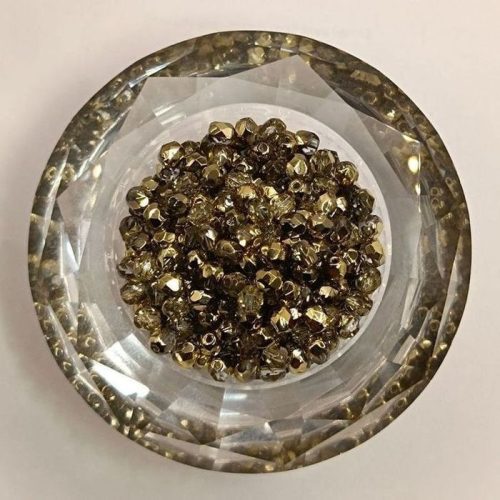 Cseh csiszolt gyöngy - 4 - mm - Crystal Amber