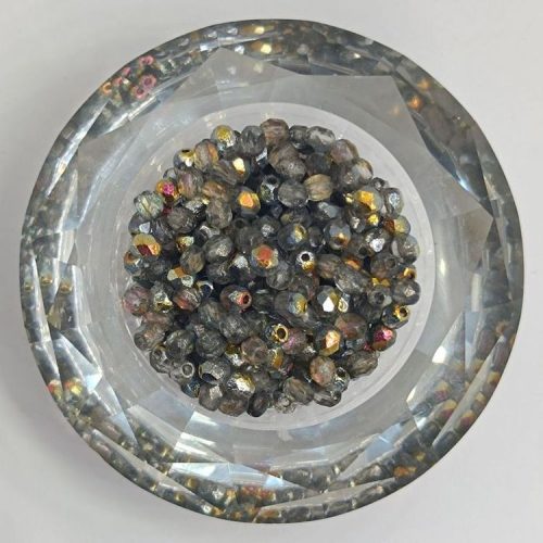 Cseh csiszolt gyöngy - 4 mm - Crystal Marea