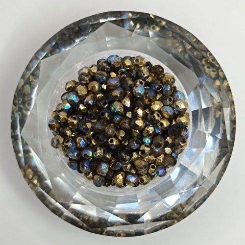 Cseh csiszolt gyöngy - 4 mm - Crystal Golden Rainbow