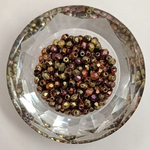 Cseh csiszolt gyöngy - 4 mm - Crystal California Pink