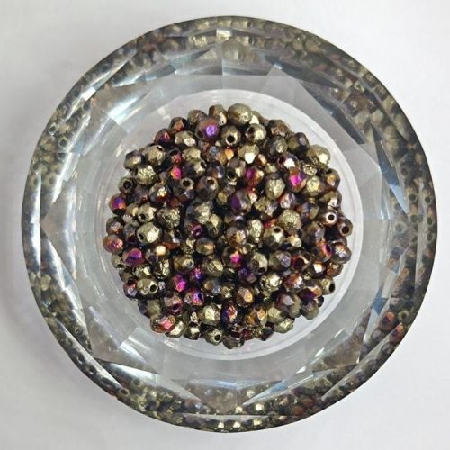 Cseh csiszolt gyöngy - 4 mm - Crystal California Violet