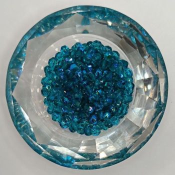 Cseh csiszolt gyöngy - 4 mm - Dark Aqua AB