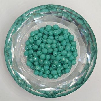 Cseh csiszolt gyöngy - 4 mm - Green Turquoise