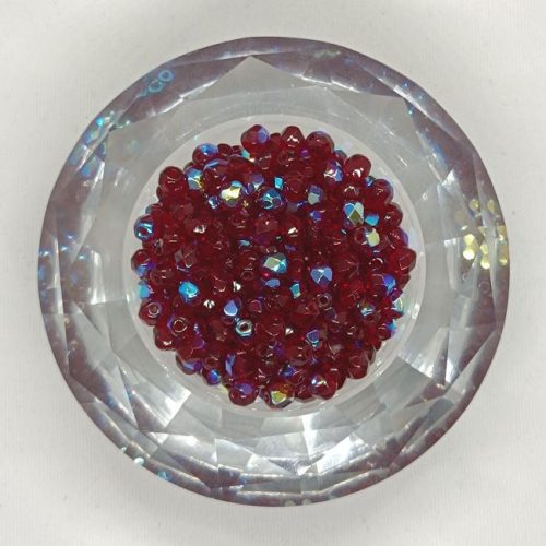 Cseh csiszolt gyöngy - 4 mm - Garnet AB