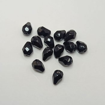Cseh csiszolt csepp alakú gyöngy 8 x 6 mm Jet Black