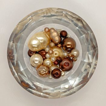 Cseh gyöngy mix - Brown / Cream - 25 g