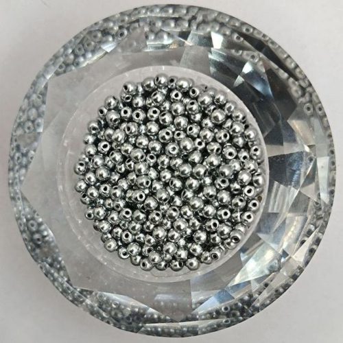 Cseh préselt golyó - 3 mm - Silver Matted - 60 db 