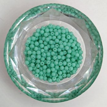 Cseh préselt golyó - 3 mm - Opaque Green Matted - 60 db 