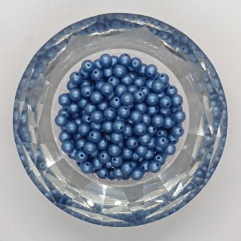   Cseh préselt golyó - 4 mm - Alabaster Metallic Sea Blue - 40 db 