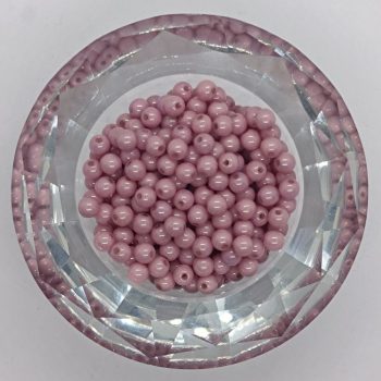   Cseh préselt golyó  - 4 mm - Chalk White Lila Luster - 40 db 