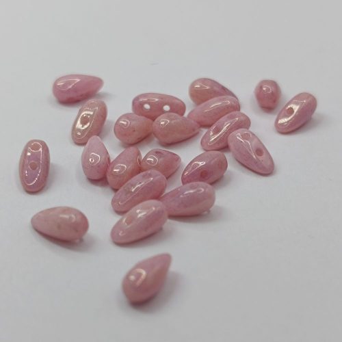 DropDuo - 3 x 6 mm - Chalk White Lila Luster - 2 lyukú