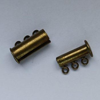 Mágneses csőkapocs - 3 soros - bronz színű