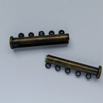 Mágneses csőkapocs - 5 soros - bronz színű