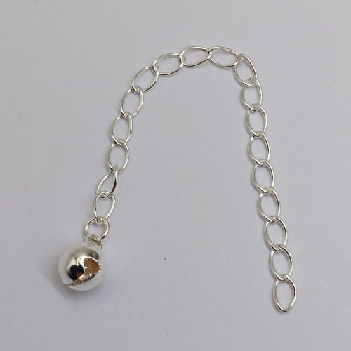 Láchosszabbító - csengő - 8 cm - ezüst