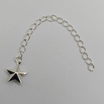 Láchosszabbító - csillag - 8 cm -ezüst