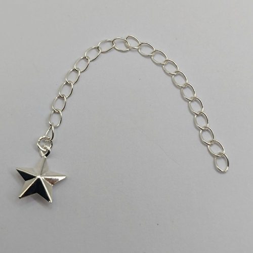 Láchosszabbító - csillag - 8 cm -ezüst
