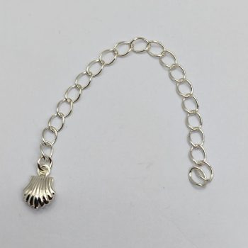 Láchosszabbító - kagyló - 8 cm -ezüst