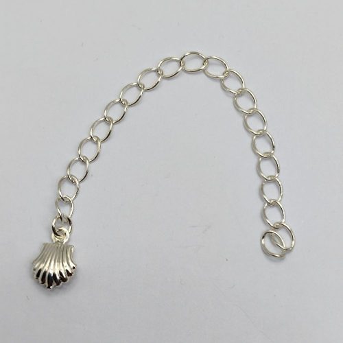 Láchosszabbító - kagyló - 8 cm -ezüst