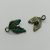 Köztes elem  - levél - zöld patina bronz - 18 x 10 mm