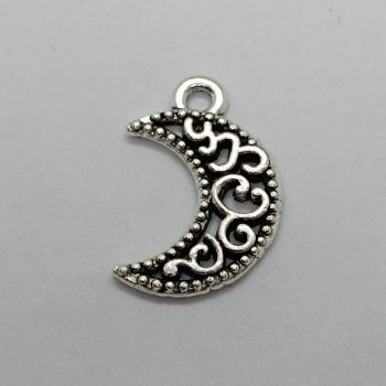 Fém Hold medál - ezüst - 18 x 12 mm