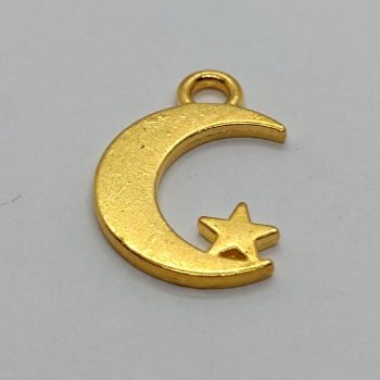 Fém Hold medál - arany - 17 x 11 mm