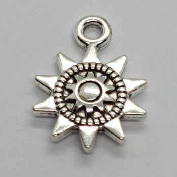 Fém Nap medál - ezüst - 17 x 13 mm