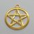 Fém pentagram medál - arany - 27 x 24 mm