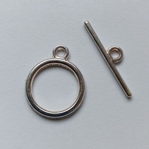 T-kapocs - karika - ezüst színű - 14 mm