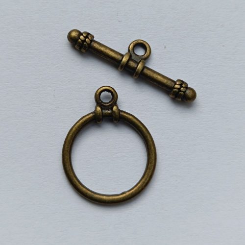 T-kapocs - karika - bronz színű - 12 mm