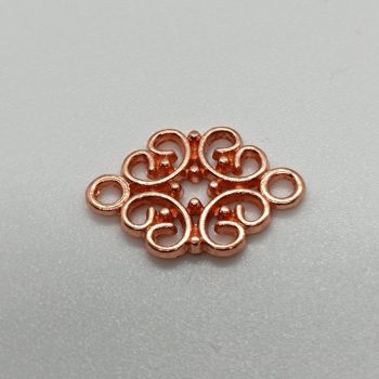 Fém köztes elem - rose gold - 19 x 13 mm
