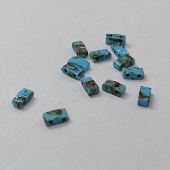 Miyuki Féltila gyöngy - Opaque Picasso Turquoise Blue