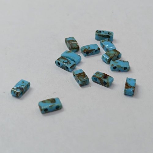 Miyuki Féltila gyöngy - Opaque Picasso Turquoise Blue