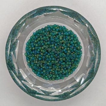 Miyuki kásagyöngy 11/0 - Matte Transparent Emerald AB