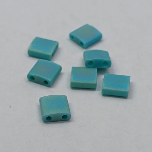 Miyuki tila gyöngy - Matted Opaque Turquoise Green AB