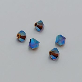 Preciosa Bicone gyöngy - Smoke Topaz 2x AB - 4 mm