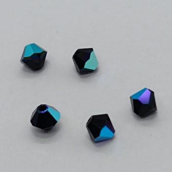 Preciosa Bicone gyöngy - Jet - 4 mm