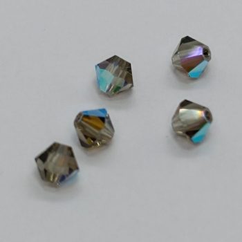 Preciosa Bicone gyöngy - Black Diamond AB - 4 mm
