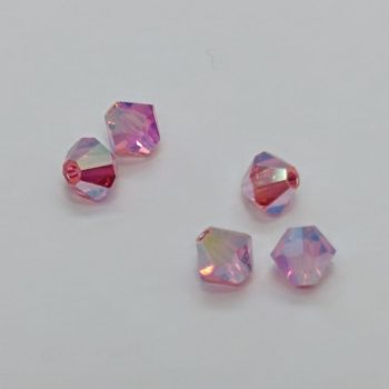 Preciosa Bicone gyöngy - Rose 2x AB - 4 mm